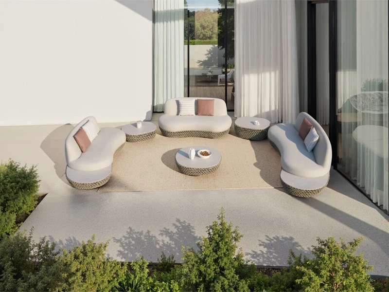 Zenith All-Weather Woven Rope Aluminum Patio Sofa 12 Zenith All-Weather Woven Rope Aluminum Patio Sofa 12
